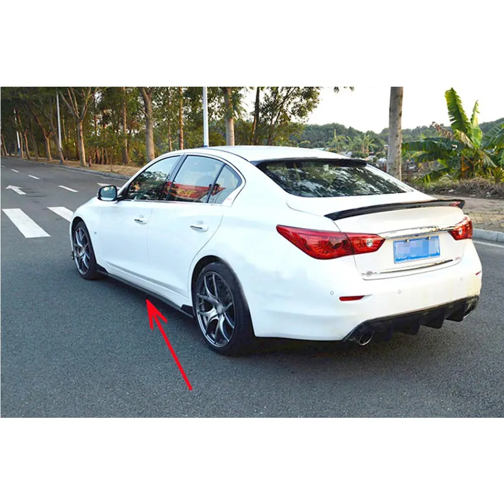 Боковые юбки из углеродного волокна боковые губы комплект отделки для Infiniti Q50 Q50S