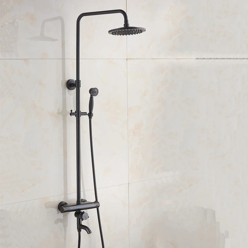 Thermostatic Black thermostatic shower set faucet hot and cold Shower Bathtub mixer XT407 | Обустройство дома