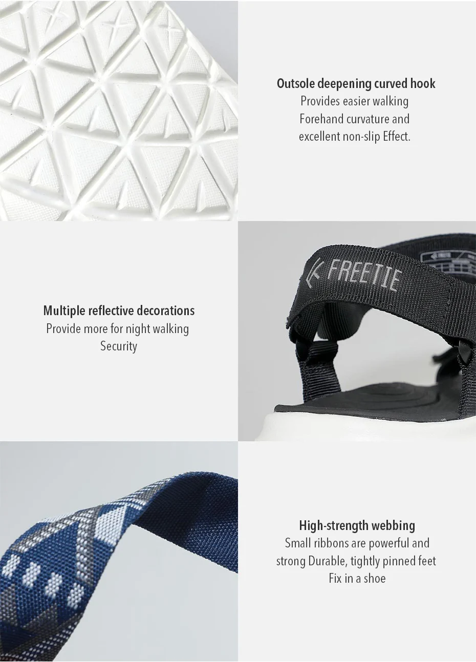 Xiaomi Mijia FREETIE/волшебные сандалии с изогнутым ремешком; нескользящие износостойкие сандалии с пряжкой; подходит для весны и лета 0