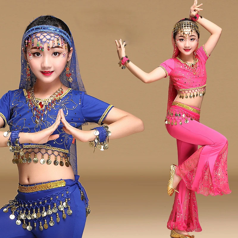 2018 Sari Dancewear детские индийские наряды Одежда Для Болливуда костюм для танца живота