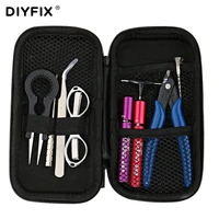 9 in 1 vape diy tool set bag ceramic tweezers wire coil jig winding pliers for electronic cigarette rba rda atomizer accessories