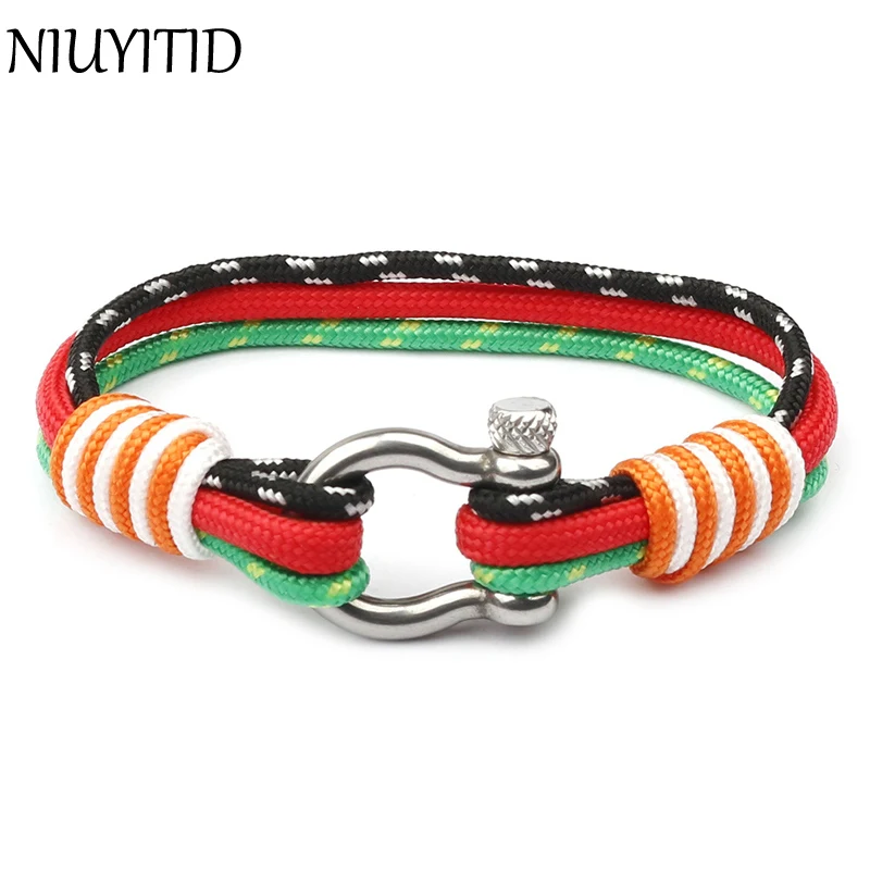 NIUYITID новые браслеты из нержавеющей стали с морской пряжкой для выживания