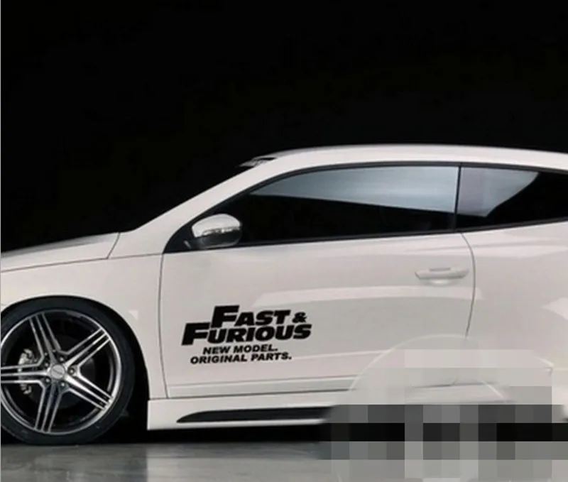 

2Pcs Fast & Furious New Model Car Body Side PVC Sticker Sports Racing Decals Decoration