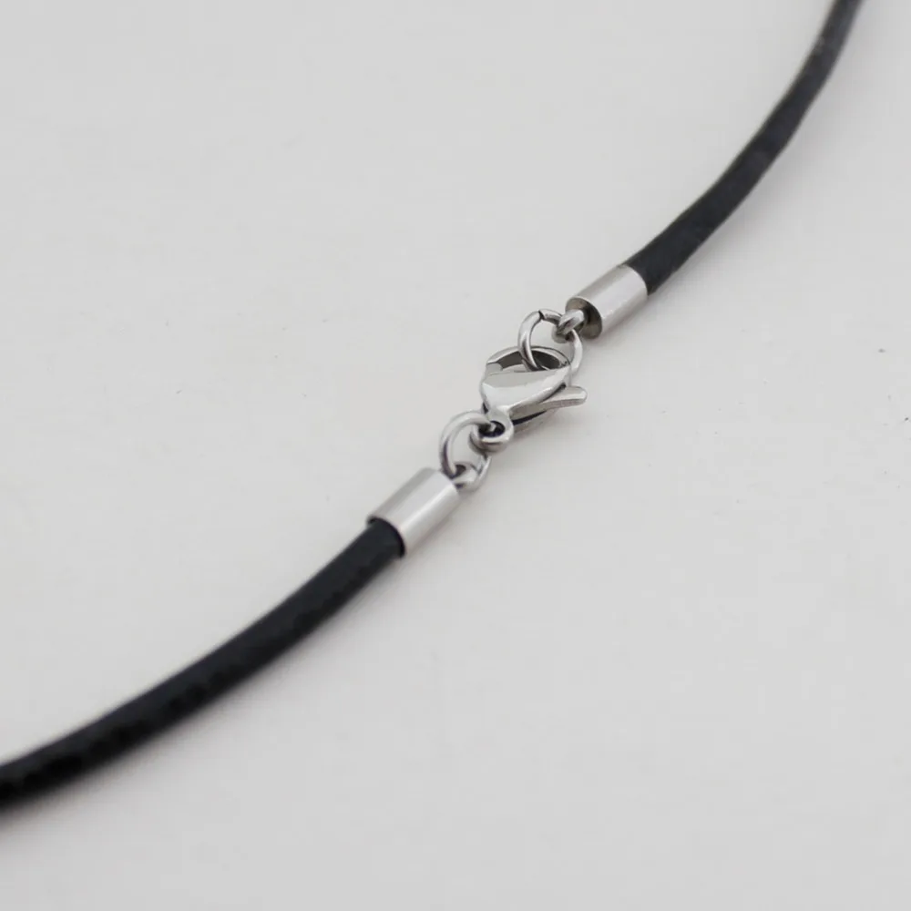 Кожаное ожерелье шнурок из нержавеющей стали мужская и женская мода унисекс