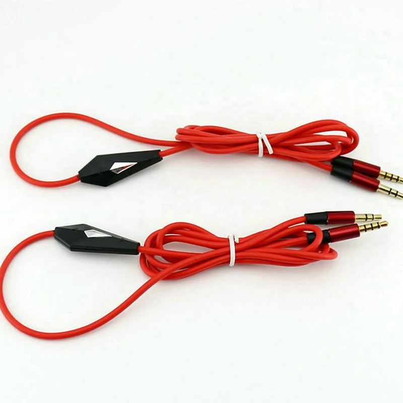5pcs Replacement Volume Control Talk Cable Aux Cord Mic for Dr Dre Beats Solo/Studio Durable Wire red | Электроника