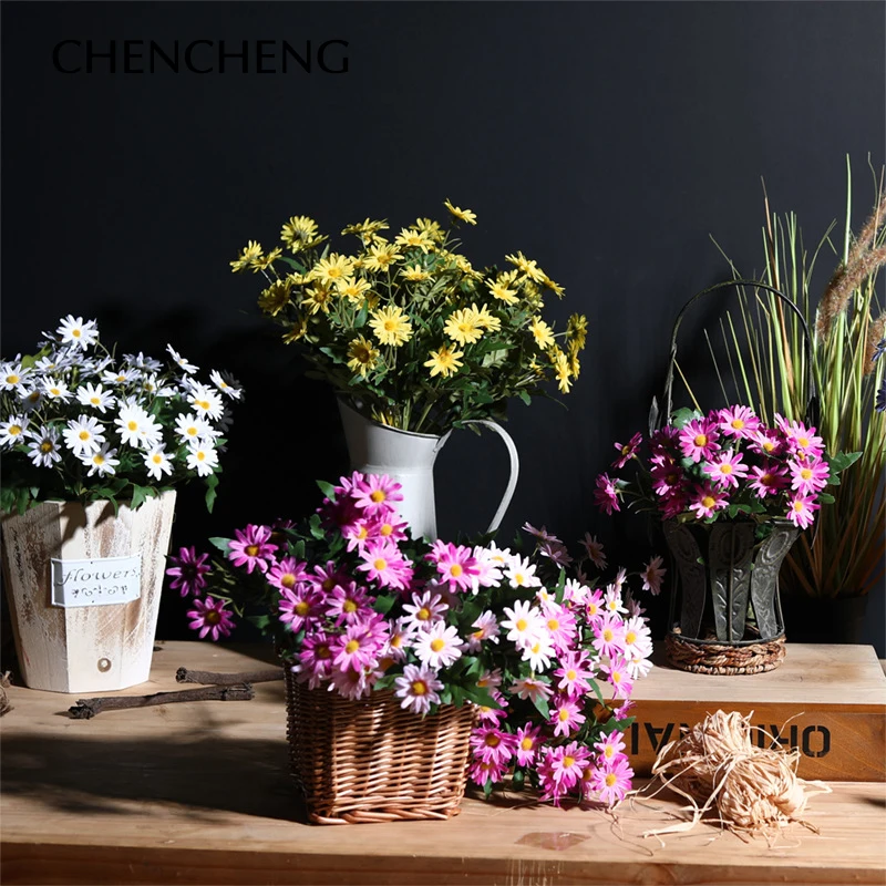 CHENCHENG 1 шт. 9 голов искусственные цветы: ромашки цветы имитация свадьбы сад Осенний
