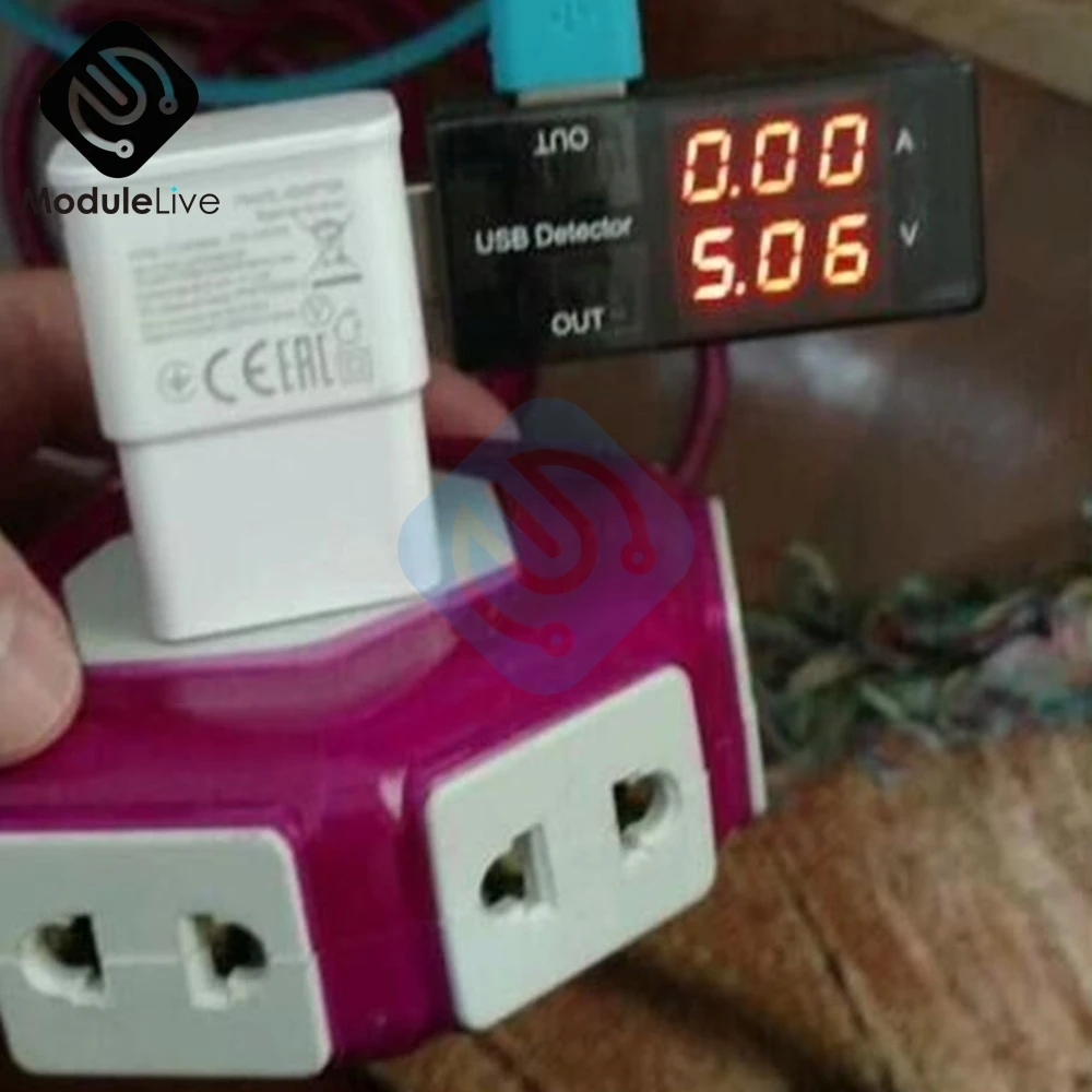 Зарядное устройство USB зарядный детектор напряжения вольтметр амперметр 3 В 9