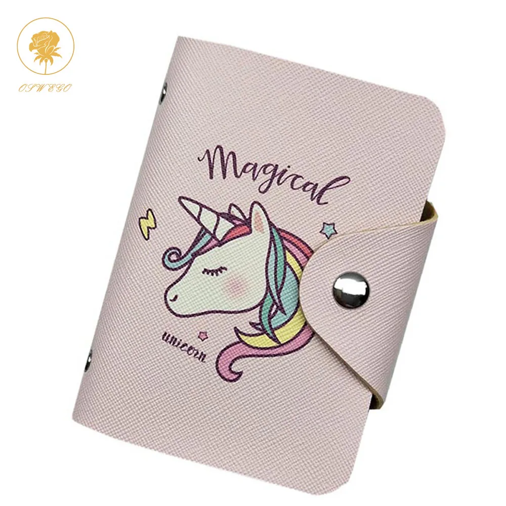 OSWEGO держатель для карт кошелек мультфильм Unicornio женщин из искусственной кожи ID