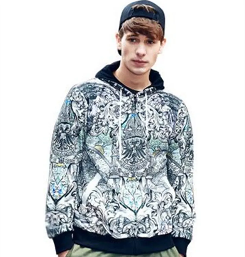 2017 Горячая распродажа мужской свитшот с 3d принтом цветочный винтажный Медуза