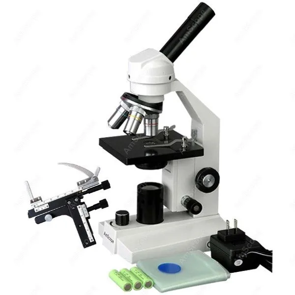 

Compound MIicroscope--AmScope Supplies 40x-800x Compound MIicroscope + Mechanical Stage LED Cordless