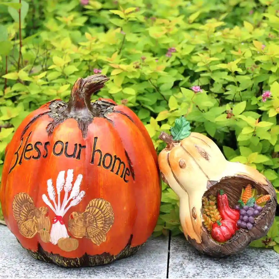

Beautiful Home Garden Decoration Outdoor Resin Fairy Pumpkin Ornament Garden Yark Art Figurine House Gardening Decor
