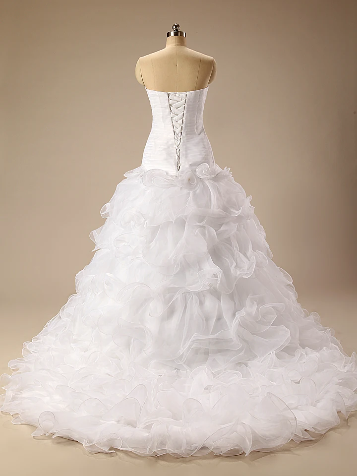 Женское фатиновое длинное свадебное платье с рюшами и для невесты Vestido De