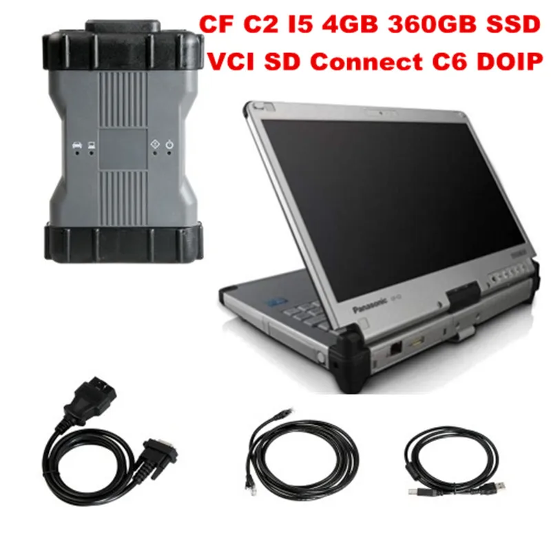 CF-C2 CF C2 i5 4 Гб 360 ГБ SSD с полным программным обеспечением V2019.09 MB Star C6 MB Диагностика VCI SD Подключение C6 OEM DOIP Диагностика VCI