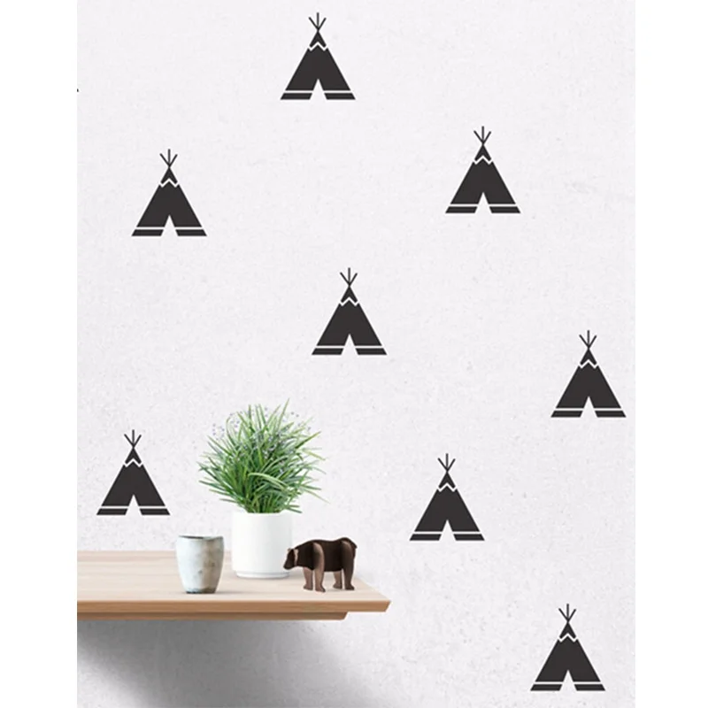 

Cartoon Teepee Wall Decals, Removable Teepee Wall Stickers Kids Room Decor Free Shipping 40 pcs per lot