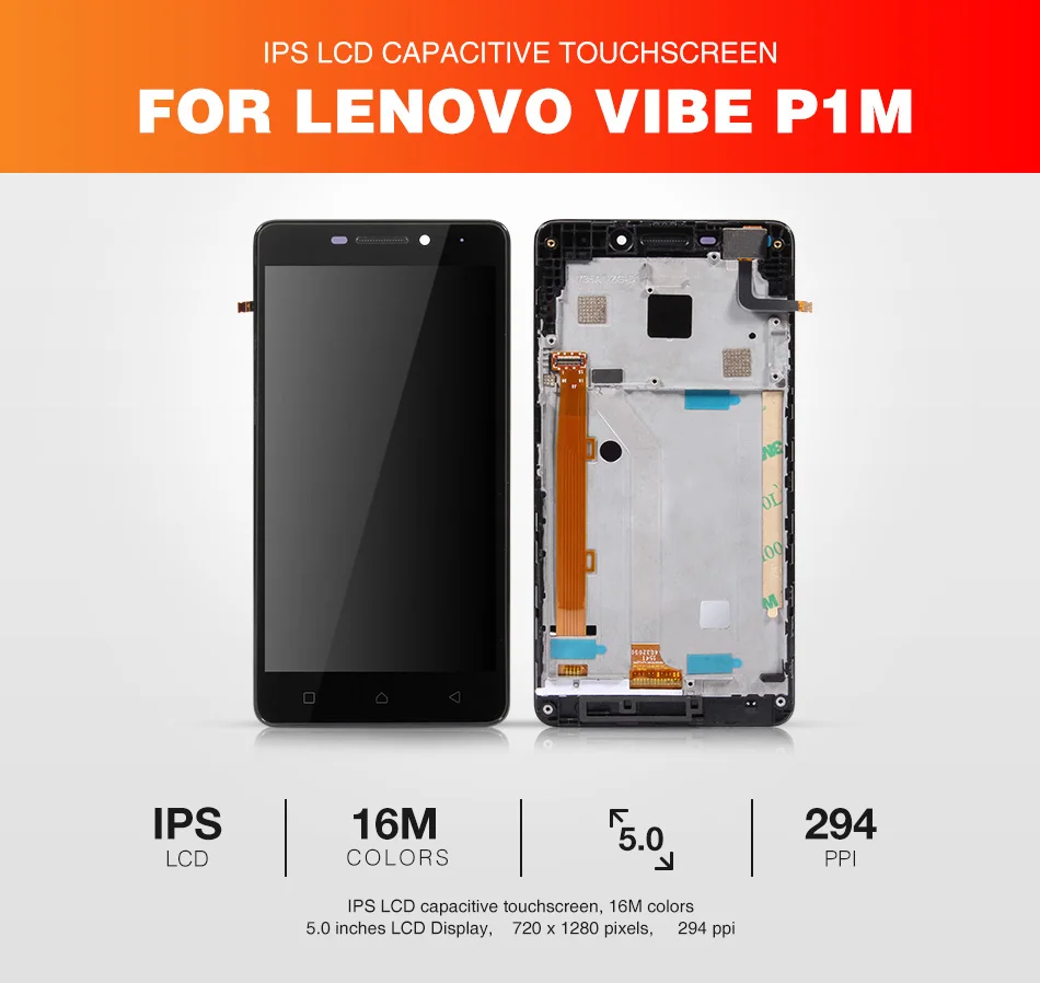 Для lenovo Vibe P1M ЖК-дисплей+ рамка для lenovo Vibe P1m P1ma40 P1mc50 ЖК-дигитайзер дисплей сенсорный экран Запасные части