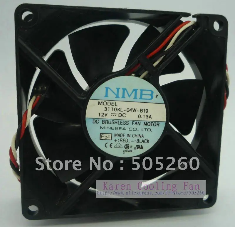 NMB 8025 12V 0.1A 3110KL-04W-B19 кулер для процессора радиатор осевой вентилятор охлаждения |
