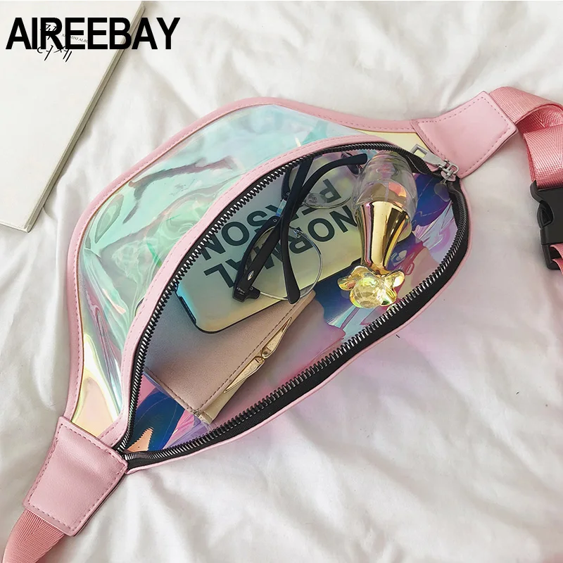 AIREEBAY голографическая забавная сумка модная поясная на бедро для девочек новый
