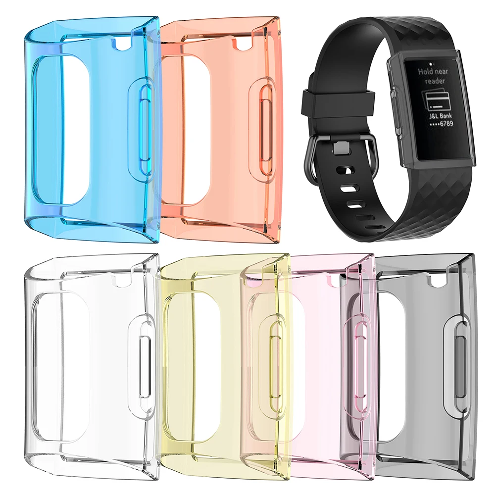 Soft TPU Clear Shell Case Screen Shockproof Protector Frame Cover For Charge 3 Smart Watch Shells Mobile Phone Bags & Cases |