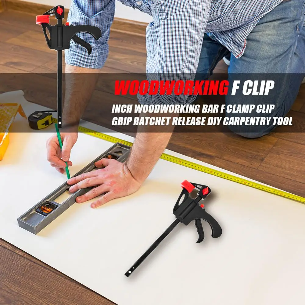 4 inch F Type Woodworking Clip Quick Ratchet Release Speed Squeeze Wood Working Work Pliers Heavy Duty Carpenter Tool | Инструменты