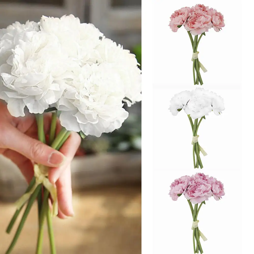 Silk Peony Wedding Bouquet for bridesmaids Bridal Bouquets White Pink Artificial Flowers Mariage Supplies Home Decoration | Свадьбы и