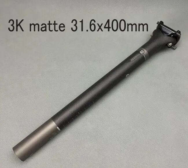 3K matte 31.6x400mm Полностью карбоновый Подседельный штырь для горного велосипеда подседельный штырь трубки MTB дорожный велосипед горный велосипед Подседельный штырь 27,2/30,8/31,6*400/400 мм Труба из углеродистого волокна 3 K/UD части велосипеда TOSEEK - Цвет: 3K matte 31.6x400mm