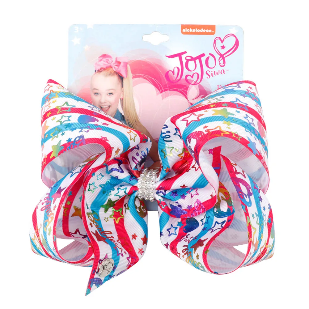 Xugar " аксессуары для волос Jojo Siwa заколки для волос для девочек Радужная лента банты для волос Стразы JOJO банты заколки для волос для детей