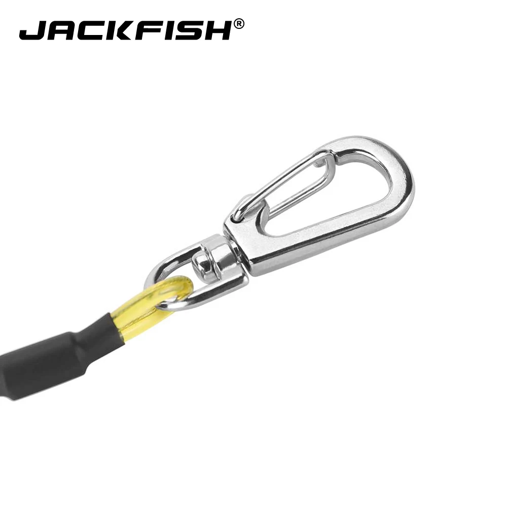 JACKFISH Fishing Retention Ropes with Camping Carabiner Secure Lock Steel wire Rope Tools Accessories | Спорт и развлечения
