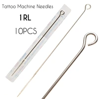 10pcs 1rl tattoo needles round liner body art tattoo machine needles stick poke stainless steel disposable sterile needles