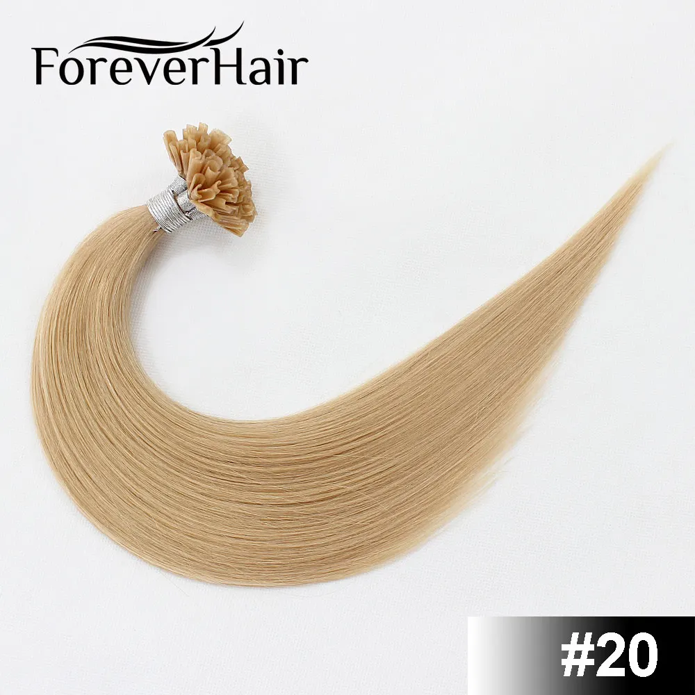 FOREVER HAIR, 0,8 г/локон, 16 дюймов, 18 дюймов, 20 дюймов, 24 дюйма, Remy, u-образные накладные волосы, прямые, Предварительно Связанные волосы на кератиновых капсулах, fusion Hair, 50s - Цвет: #20