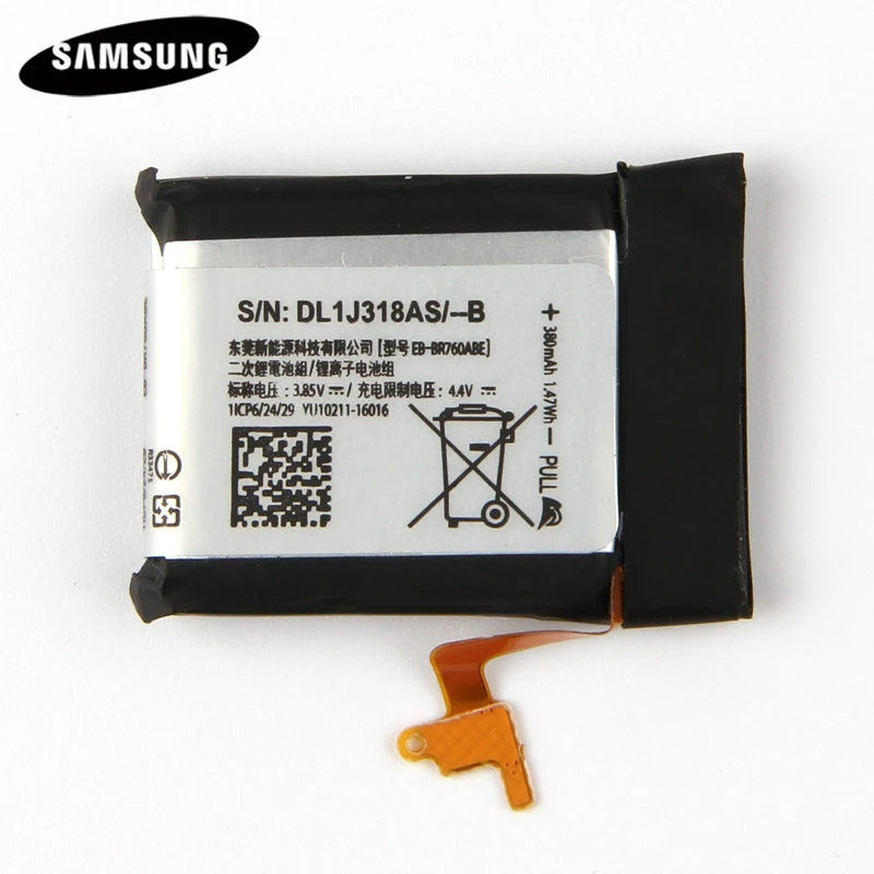Оригинальная батарея samsung EB-BR760ABE для samsung Шестерни S3 Frontier/классические EB-BR760A SM-R760 SM-R770 SM-R765 SM-R765S 380 мА-ч