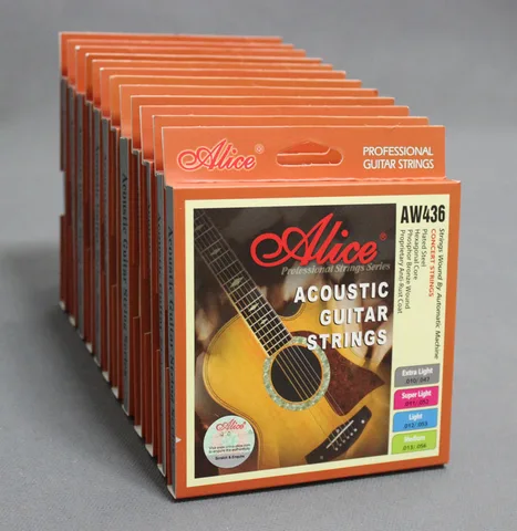 10 комплектов Alice AW436 шестигранный сердечник фосфорная бронзовая рана акустическая Антикоррозийная гитарная струна (.010. 011,012. 013 sellect)