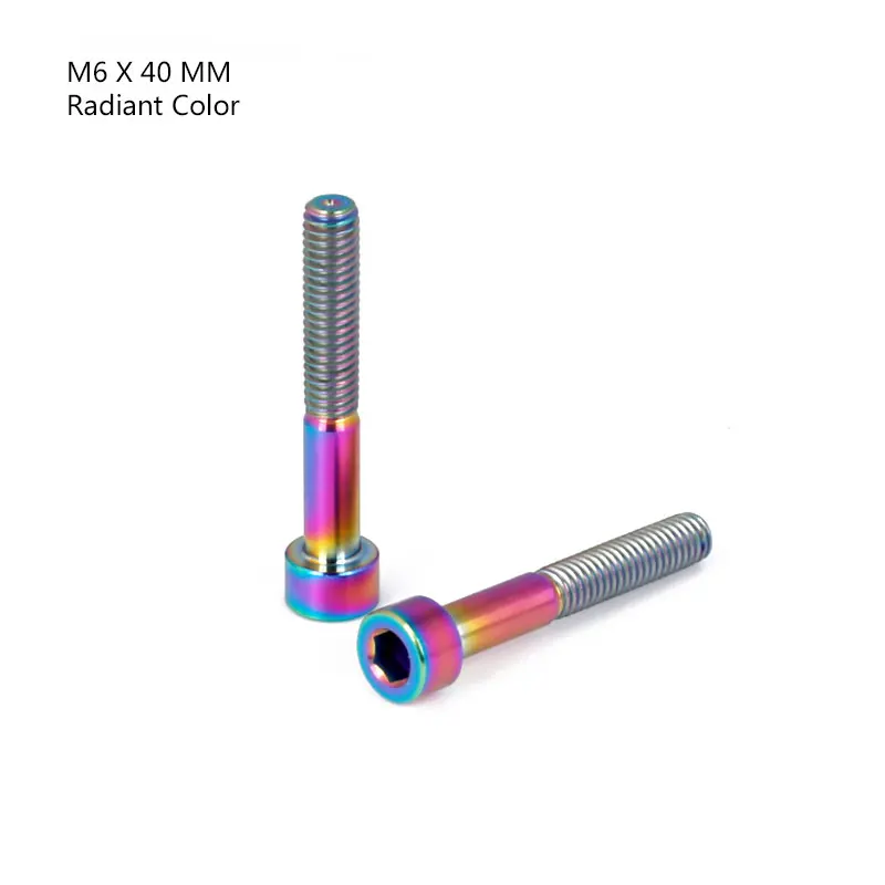 M6X40mm Radiant Deemount 2 шт. велосипед болты крепежные Титан M6* 30/35/45/50 мм Ti Винт для Стволовых Топ Кепки MTB велосипеды bmx крепления устройства - Цвет: M6X40mm Radiant