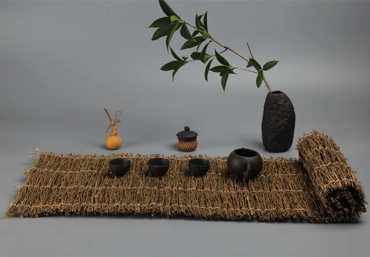 Бамбуковые салфетки прямоугольные тканые чашки коврики бамбуковая ветка чайная