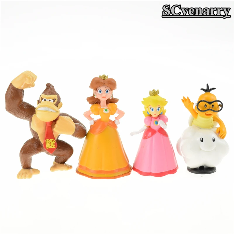 18 шт./лот Super Mario Bros brinquedos yoshi динозавр персик жаба Гумба ПВХ Фигурки коллекционные