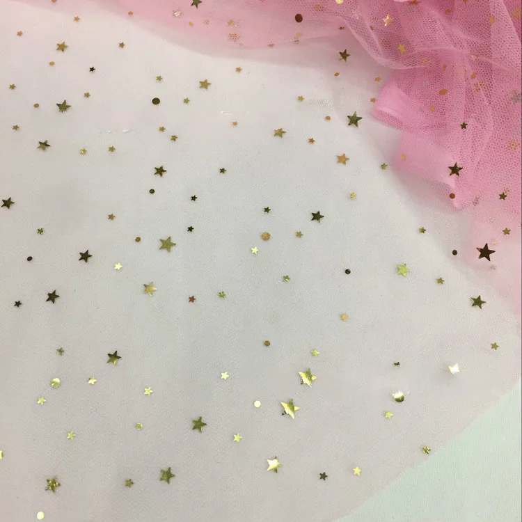 150CM 91cm/lot Gauze Star Mesh Fabric Tulle Bronzing Tissue Kids Dress Cloth Sewing Doll DIY Craft Quilt Materials | Дом и сад