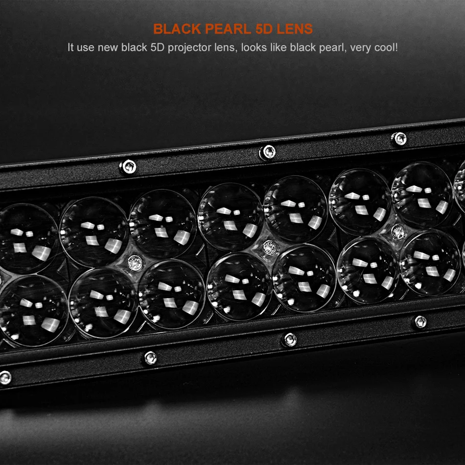 RACBOX 22 32 42 дюйма изогнутый прямой 5D светодиодный светильник двухрядный 200 Вт 300 Вт 400 Вт черный 12 В 24 В точечный комбинированный луч для Jeep UAZ