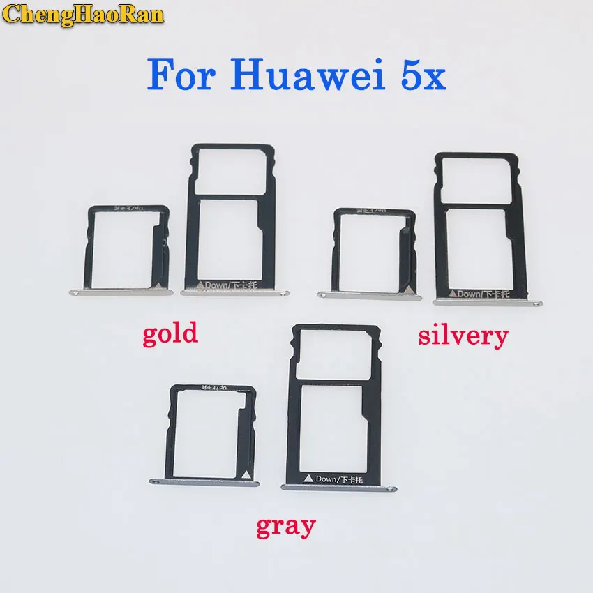 ChengHaoRan для Huawei Honor 5C 5X 6X лоток sim карт + Nano SIM & Micro S D Держатель запасные
