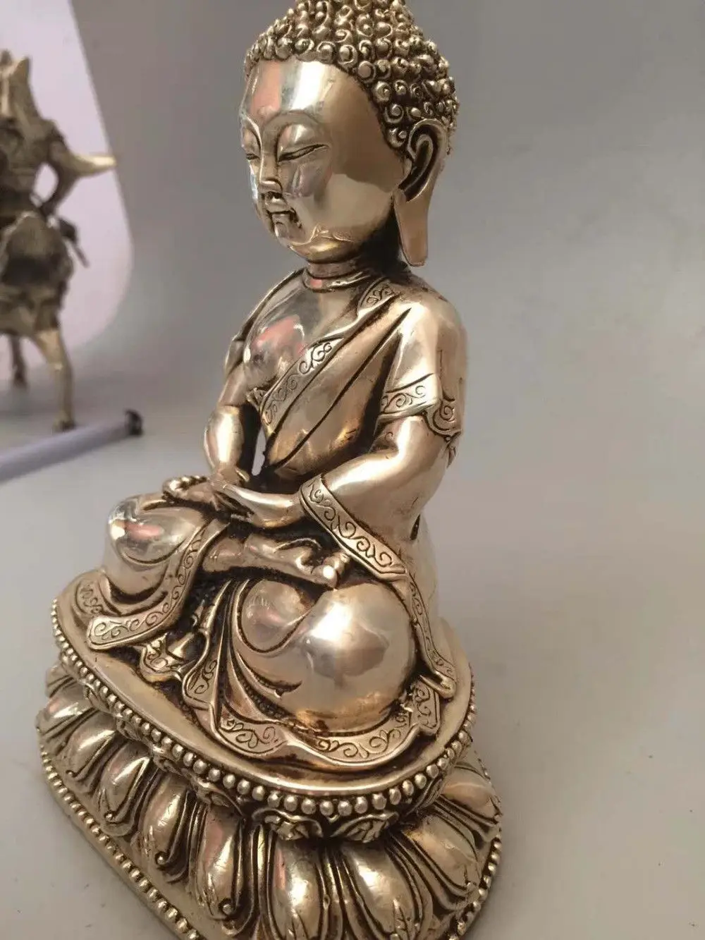 Collectible archaize white copper Sakyamuni Buddha statue | Дом и сад