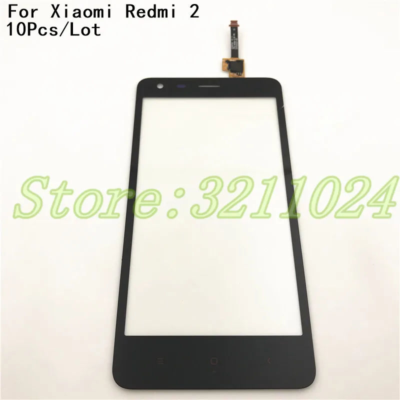

10 шт./лот 100% протестированная Сенсорная панель экрана для Xiaomi Redmi 2 redmi2 сенсорный дигитайзер сенсорная Передняя стеклянная Замена