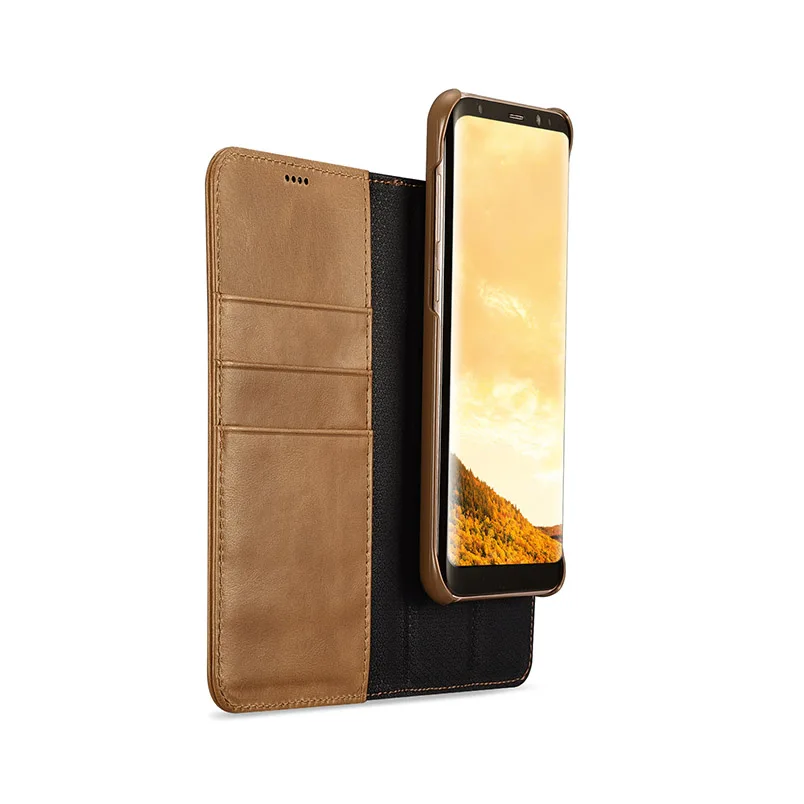 Роскошный Ультратонкий Флип-кейс 2 в 1 из натуральной кожи для Galaxy S8 Plus
