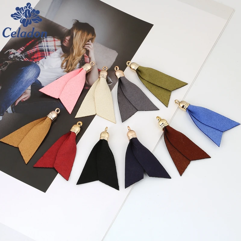 30x50mm10/20pcs/lot Suede Tassel flower tassel pendant Jewelry Findings Accessories for DIY Earring Keyring Craft Making | Украшения и