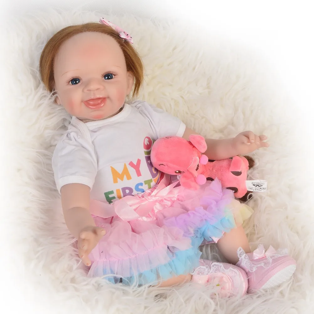 

22inch 55cm Reborn Dolls Lifelike Baby vivid Newborn Fashion Doll Christmas Gift New Year Gift cotton body bebe super bonecas