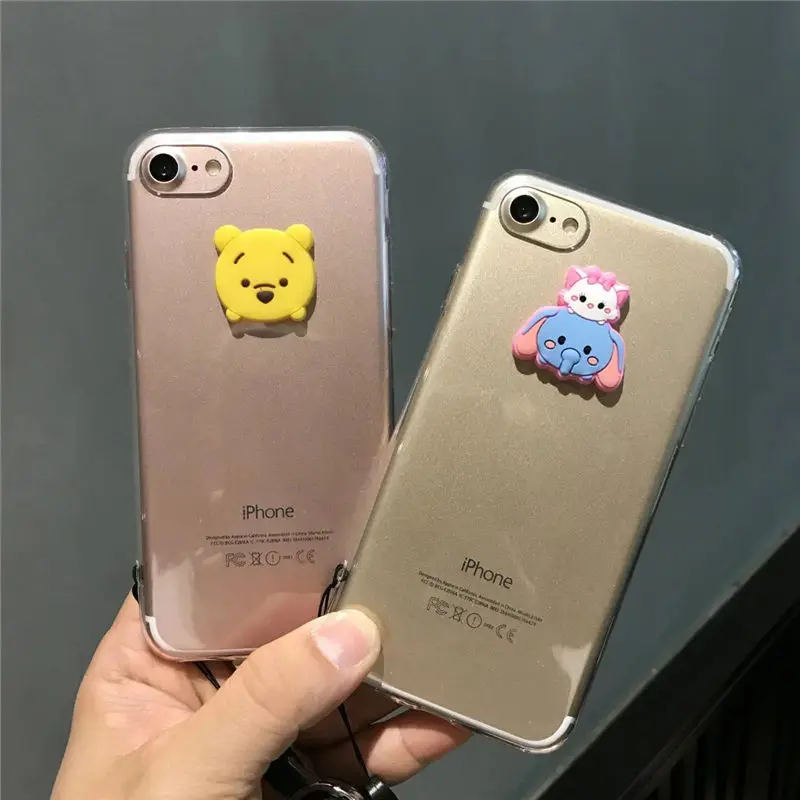 Новый 3D Винни-Пух Дамбо мультфильм чехол для мобильного телефона iPhone 6S 6 Plus 7 г
