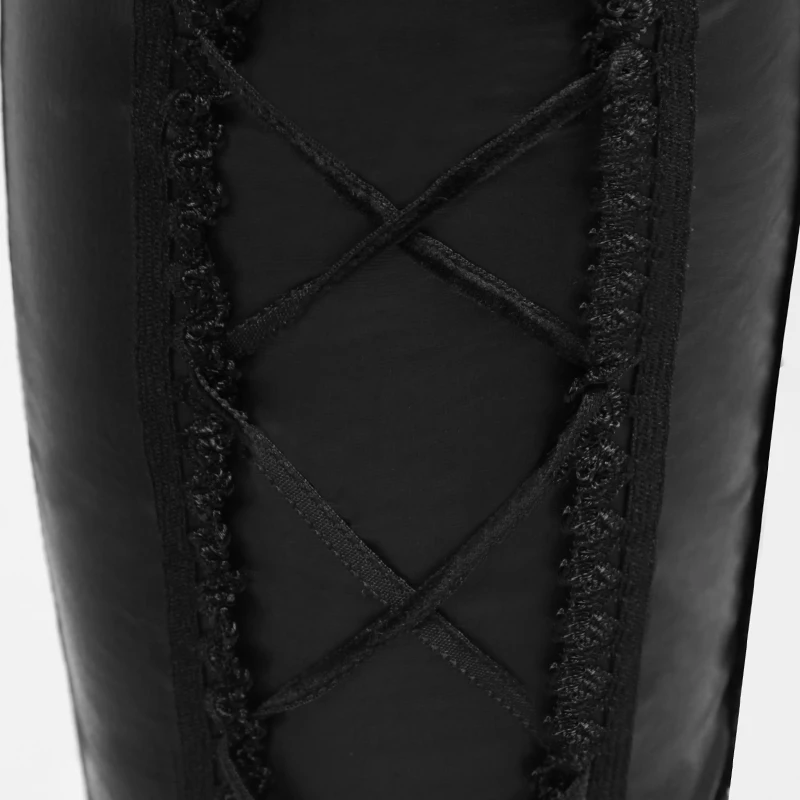 Steam Punk Gothic Sexy Lady Leggings Black Lace Bandage Pants Patchwork Slim Long Leggings High Elastic Pants