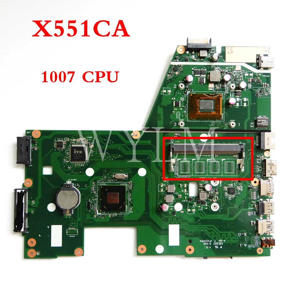 X551CA 1007U Процессор без памяти Материнская плата Asus X551C X551CAP ноутбука 60NB0340-MB1060 100%