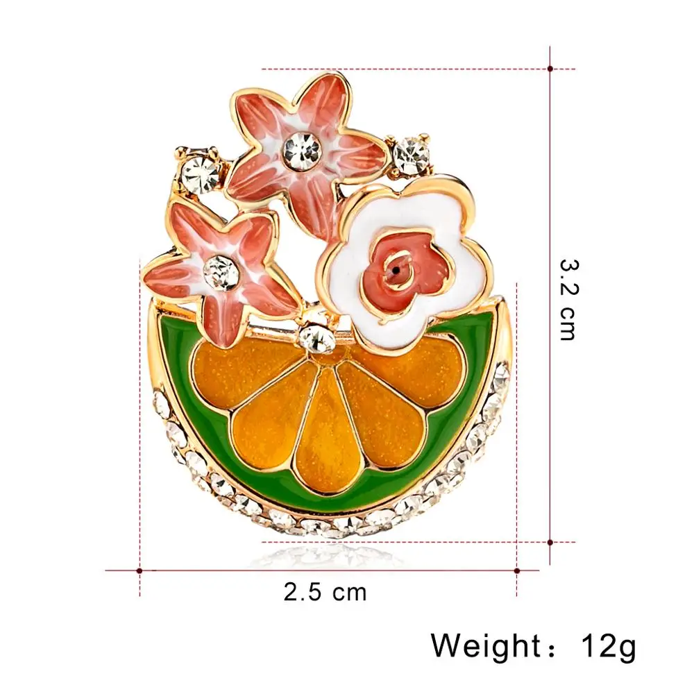 1 шт. милые цветные стразы Rinhoo брошь для женщин с изображением растений и фруктов