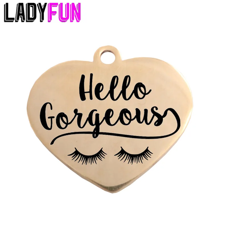 Ladyfun настраиваемый Hello великолепный кулон с глазами очаровательное сердце 18*20 мм
