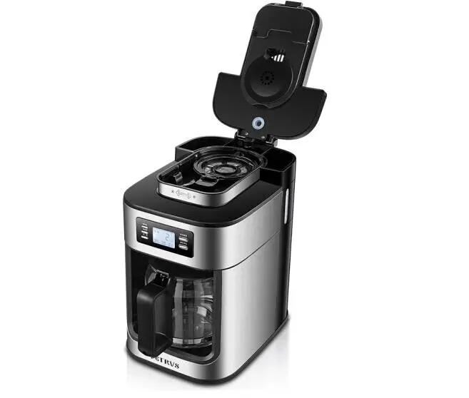 

Petrus PE3200 automatic coffee bean grinder household drip coffee maker stainless steel cafe Americano machine 1.2L glass pot