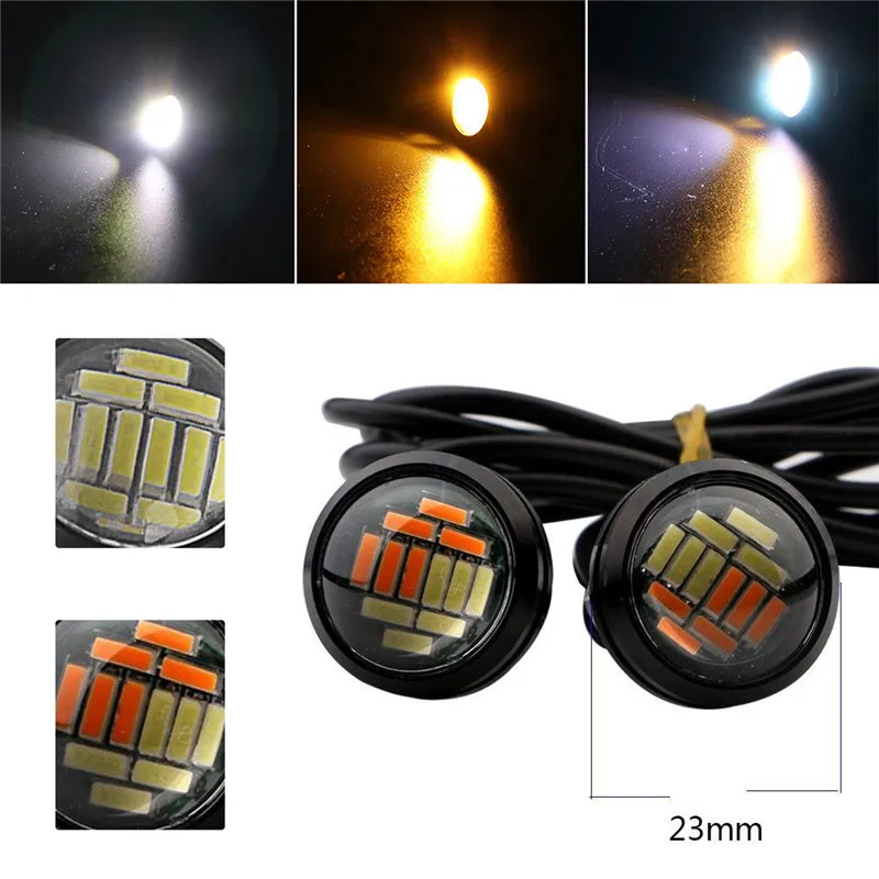Белый DC 12V 5W Eagle Eye светодиодный свет 4014 12SMD 23 мм дневные ходовые DRL резервные фары