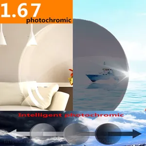 Линзы фотохромные для близорукостидальнозоркости, с антибликовым покрытием, с индексом 1,67, серо-коричневые, 2 шт.